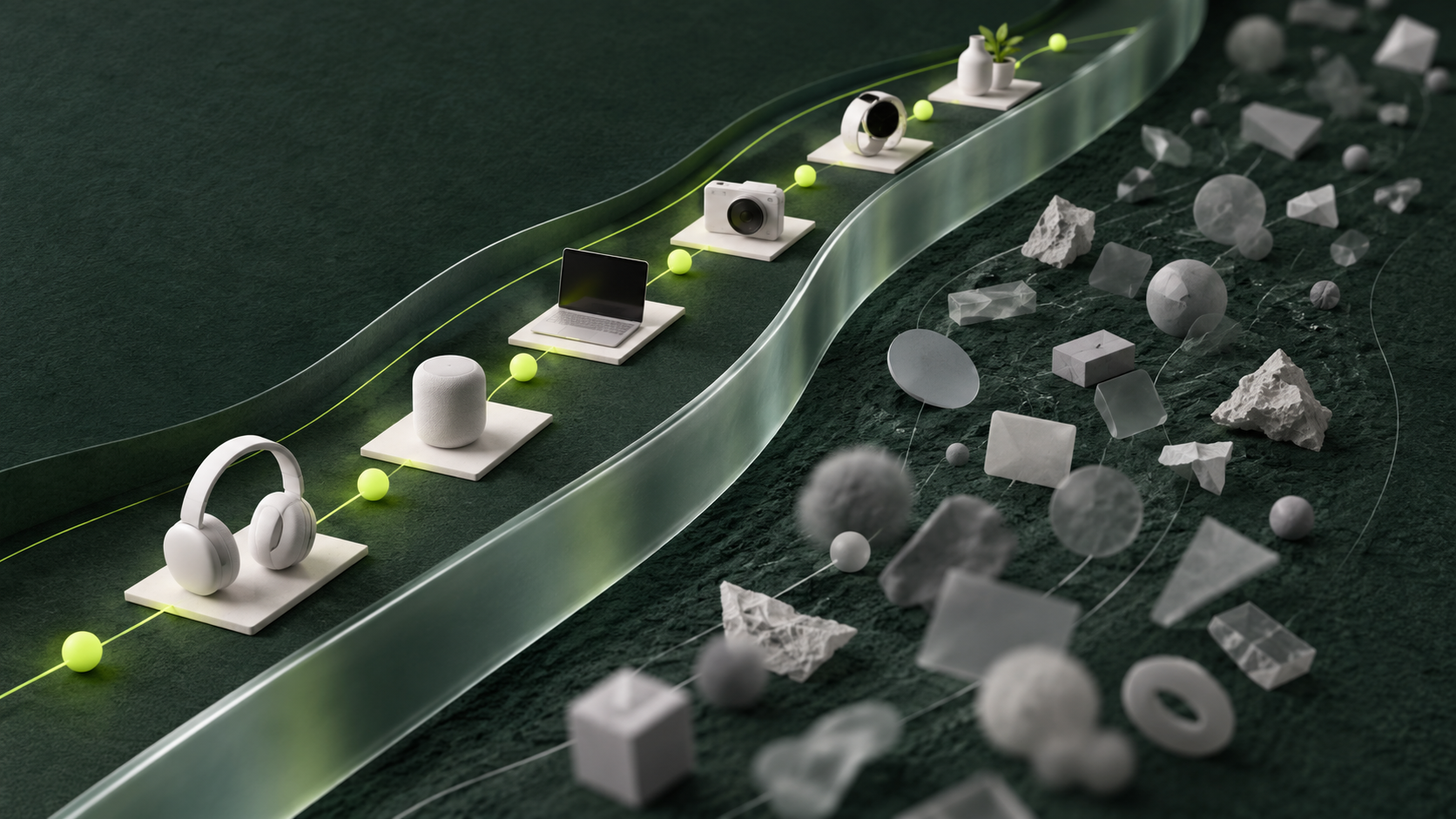 Abstract illustration showing valuable product searches separated from noisy discovery traffic